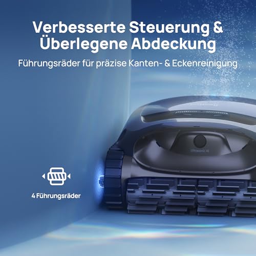 Beatbot AquaSense 2 – Poolroboter mit Akku, Parkfunktion, Boden & Wand, Doppelte Wasserlinienreinigung, Für Pools bis 300 m²