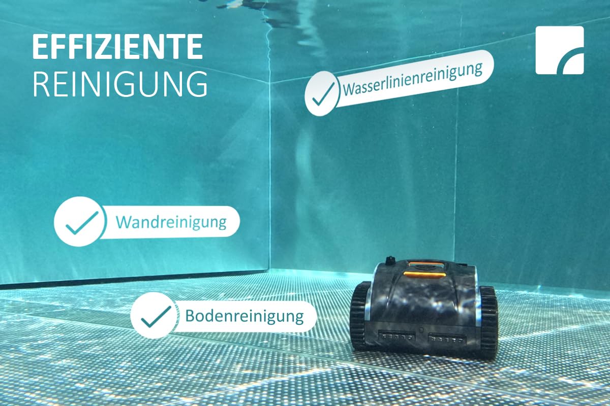 Steinbach Poolrunner SMART RXB 450 – Poolsauger mit App, 150 Min Laufzeit, Für Pools bis 40 m², Auch für Salzwasser geeignet