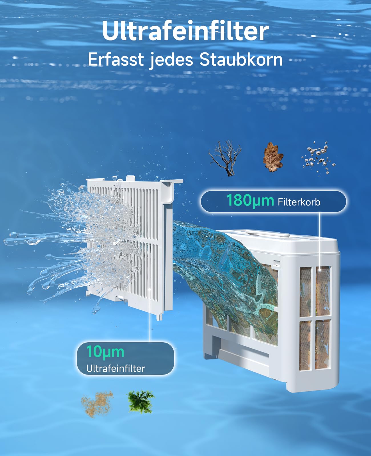WYBOT C2 – Poolroboter mit Akku, Boden & Wand, Für Einbaupools bis 150 m², 3 Motoren, Doppelfilter, 183 Min Laufzeit, App-Steuerung