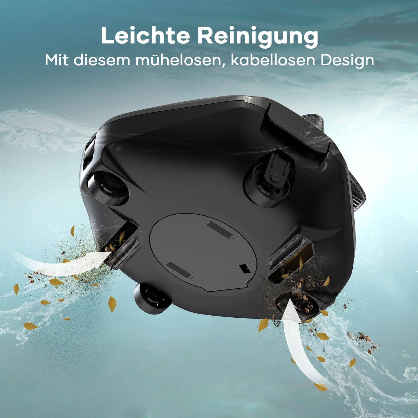 AIPER Poolroboter – Kabellos, 90 Min Akku, Automatisches Parken, Dual-Motor, LED-Anzeige, Für Flachbodenpools bis 80 m²