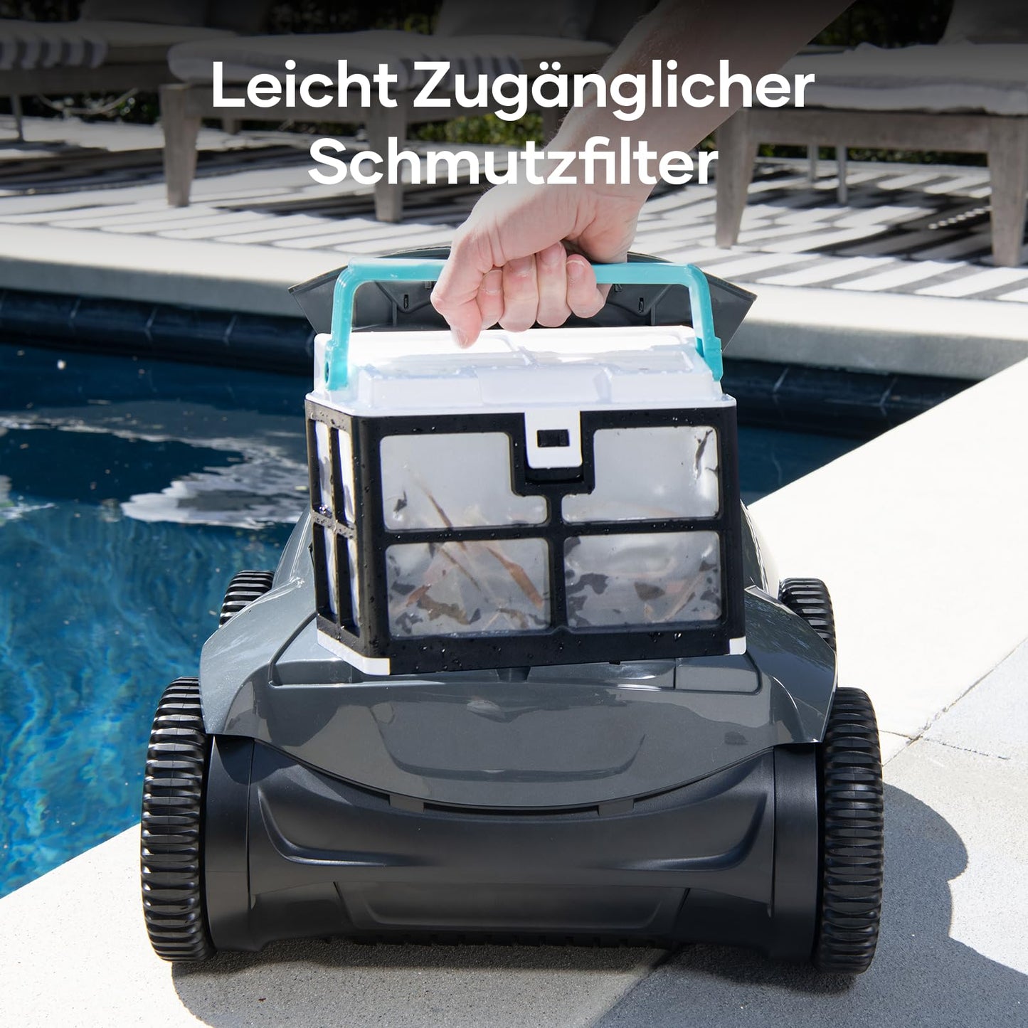 AIPER ZT6002 – Kabelloser Poolroboter, Quad-Motor, 3 Modi, WavePath Navigation, Wandklettern, Für Boden- & Wandreinigung bis 150 m²