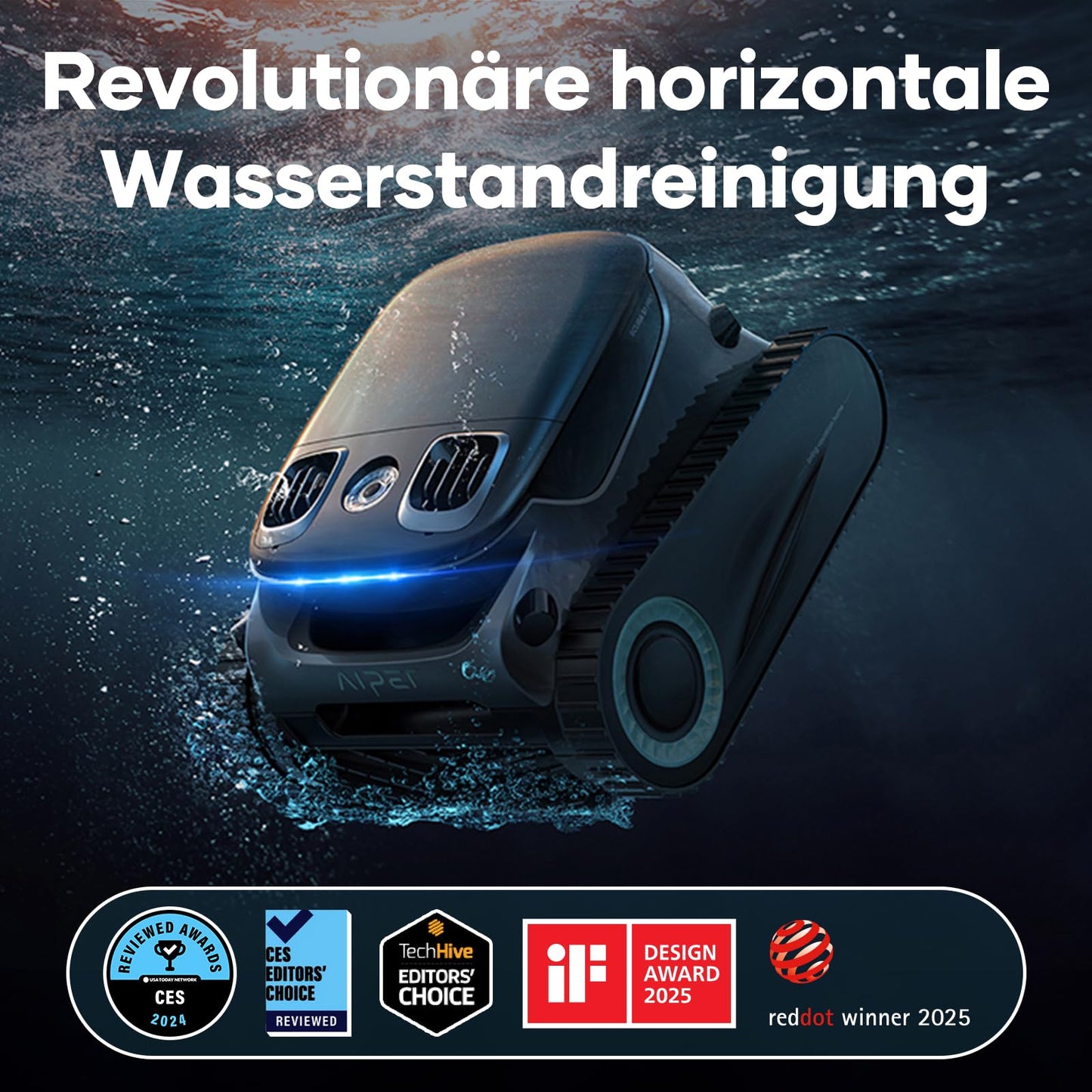 AIPER Scuba S1 Pro – Poolroboter für Boden, Wand & Wasserlinie, Intelligente Navigation, 180 Min Akku, Für Pools bis 200 m²