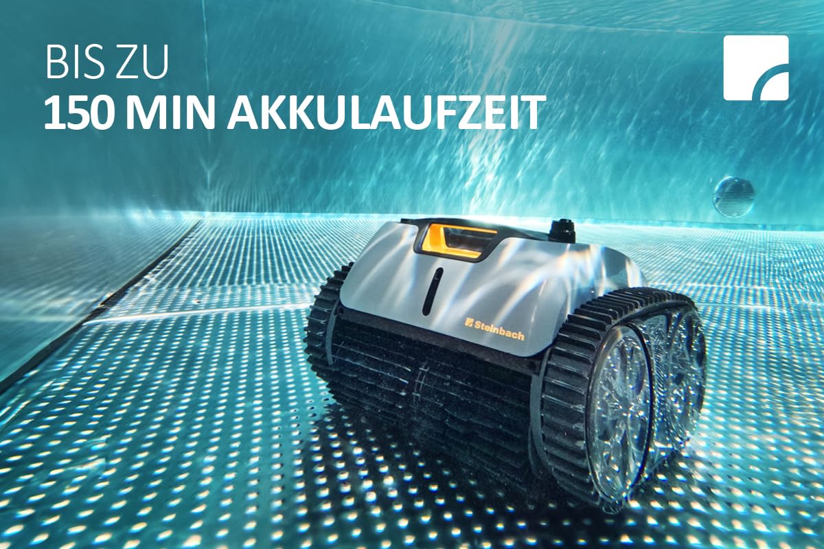 Steinbach Poolrunner SMART RXB 450 – Poolsauger mit App, 150 Min Laufzeit, Für Pools bis 40 m², Auch für Salzwasser geeignet