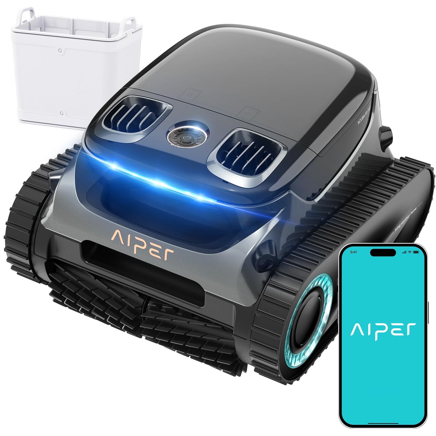 AIPER Scuba S1 Pro – Poolroboter für Boden, Wand & Wasserlinie, Intelligente Navigation, 180 Min Akku, Für Pools bis 200 m²