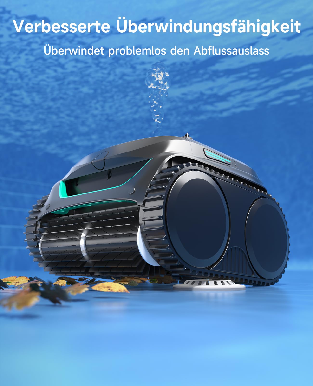 WYBOT C2 – Poolroboter mit Akku, Boden & Wand, Für Einbaupools bis 150 m², 3 Motoren, Doppelfilter, 183 Min Laufzeit, App-Steuerung