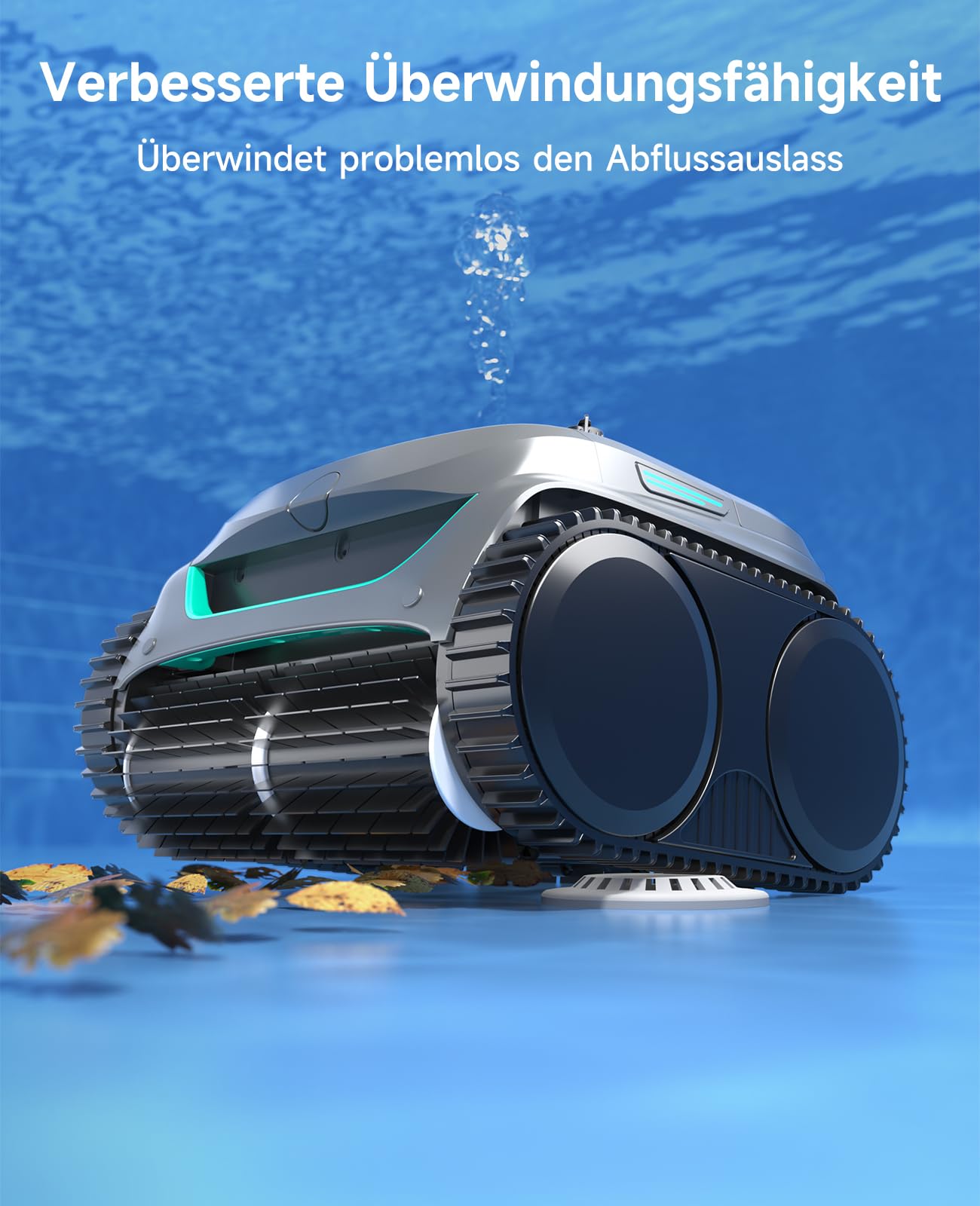 WYBOT C2 – Poolroboter mit Akku, Boden & Wand, Für Einbaupools bis 150 m², 3 Motoren, Doppelfilter, 181 Min Laufzeit, App-Steuerung