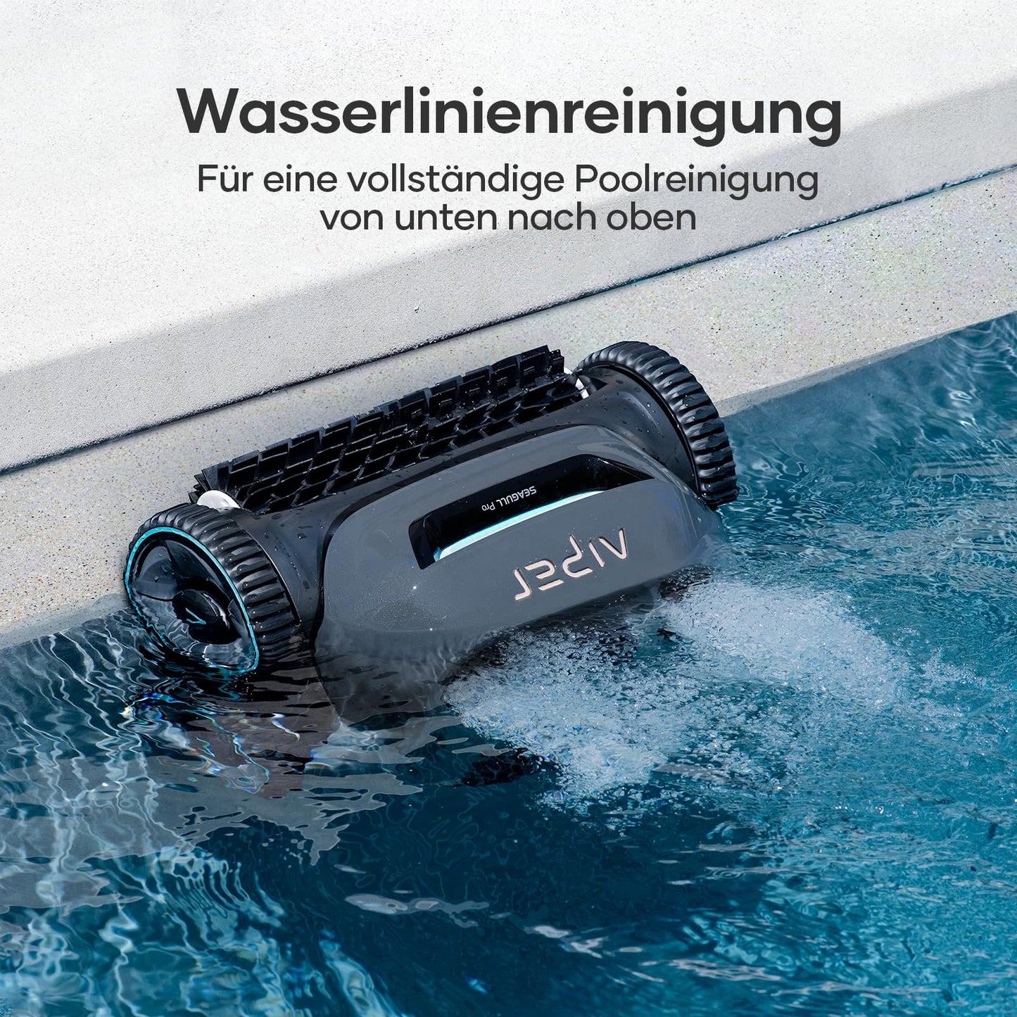 AIPER ZT6002 – Kabelloser Poolroboter, Quad-Motor, 3 Modi, WavePath Navigation, Wandklettern, Für Boden- & Wandreinigung bis 150 m²