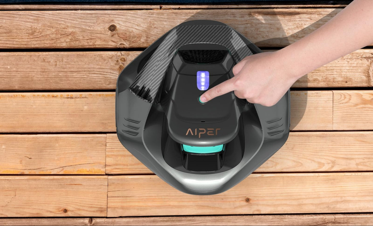 AIPER Poolroboter – Kabellos, 90 Min Akku, LED-Anzeige, Automatisches Parken, Für Ober- & Unterirdische Flachpools bis 80 m²