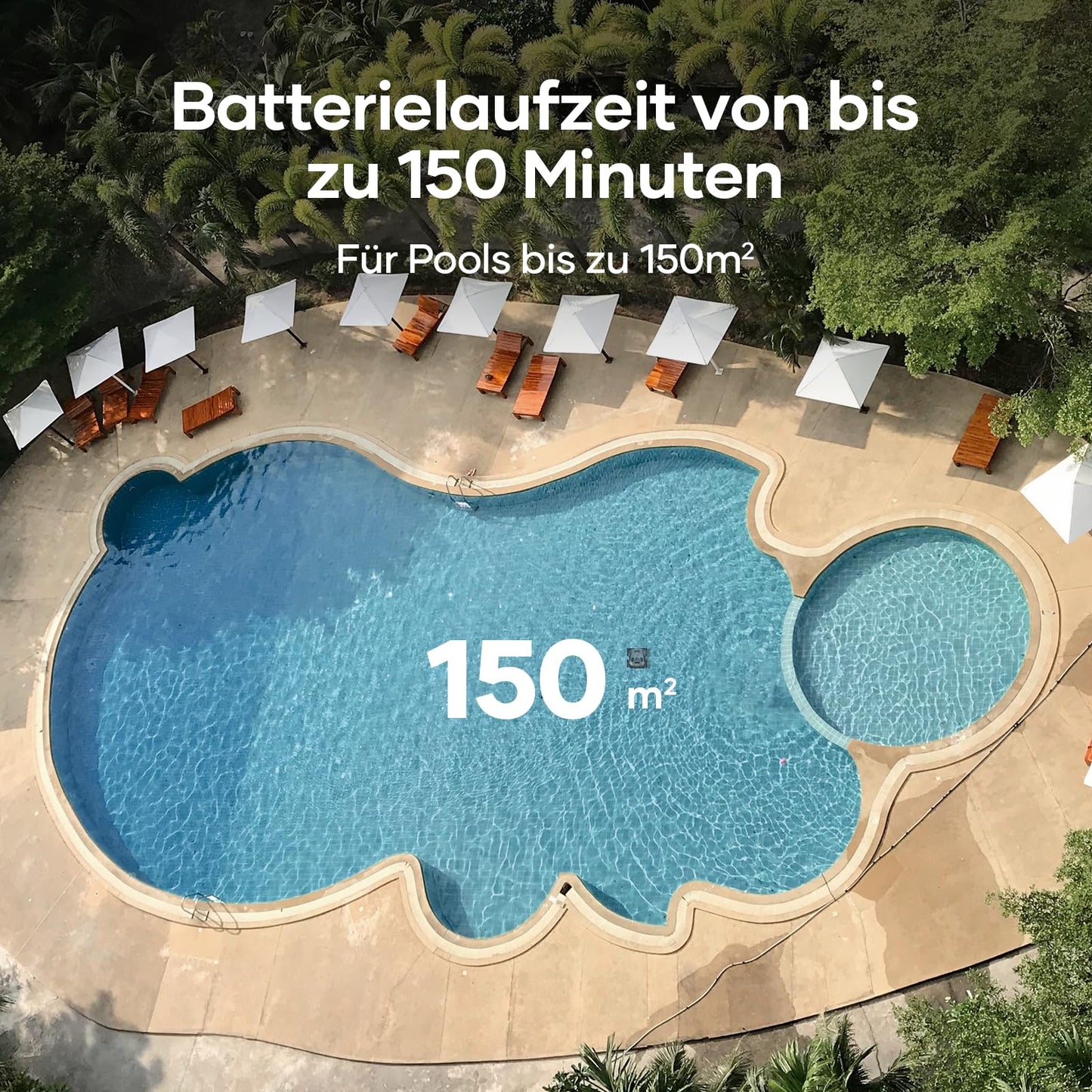 AIPER ZT6002 – Kabelloser Poolroboter, Quad-Motor, 3 Modi, WavePath Navigation, Wandklettern, Für Boden- & Wandreinigung bis 150 m²
