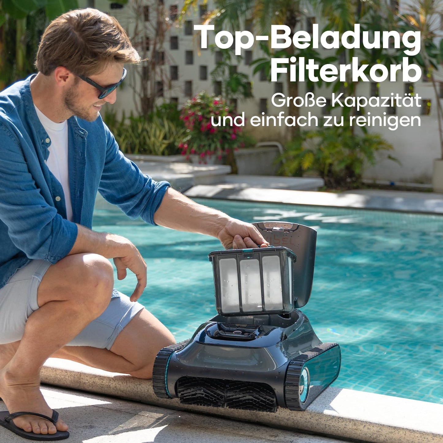 AIPER Scuba S1 – Kabelloser Poolroboter, Wandklettern, 150 Min Laufzeit, Intelligente Navigation, Für Pools bis 150 m²