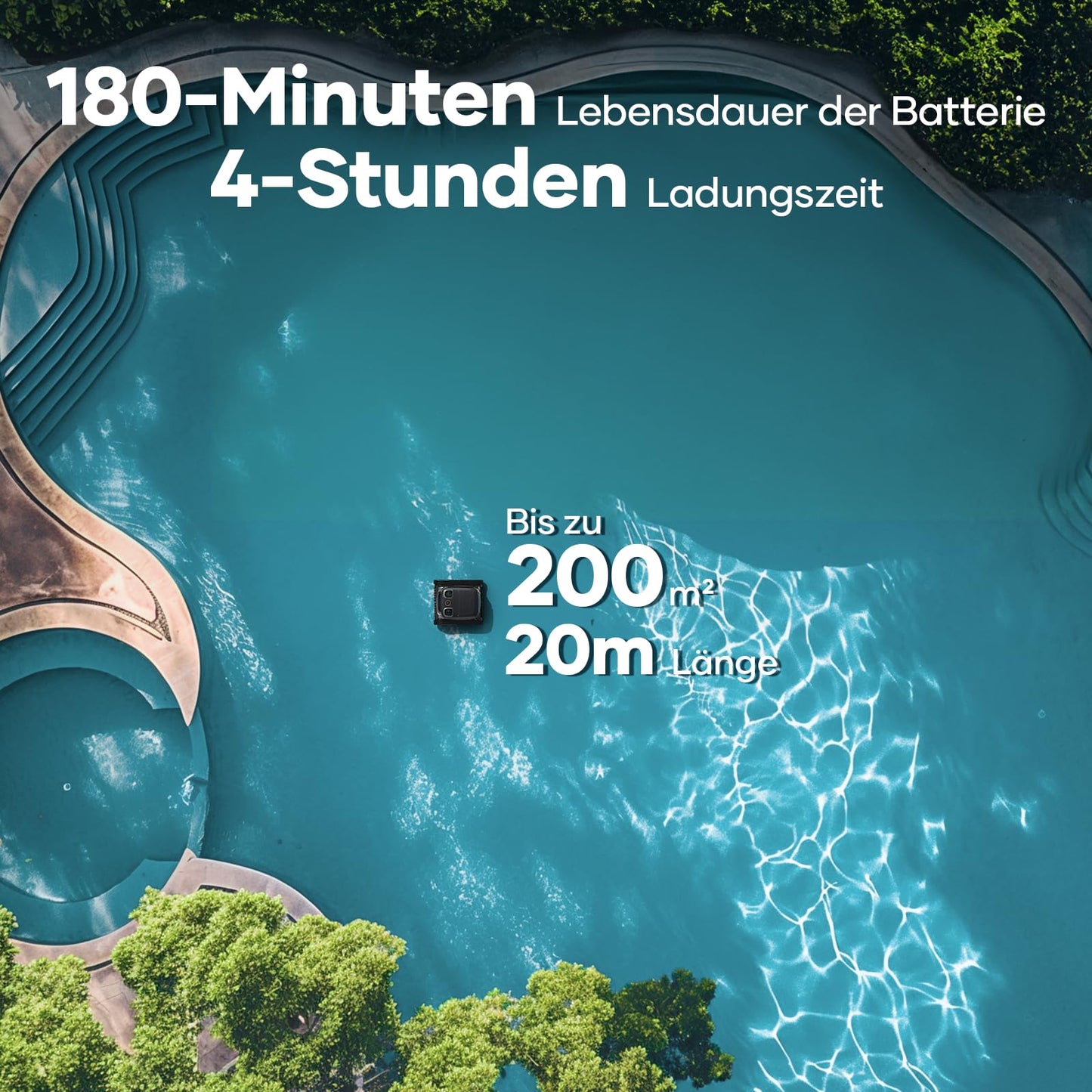 AIPER Scuba S1 Pro – Poolroboter für Boden, Wand & Wasserlinie, Intelligente Navigation, 180 Min Akku, Für Pools bis 200 m²