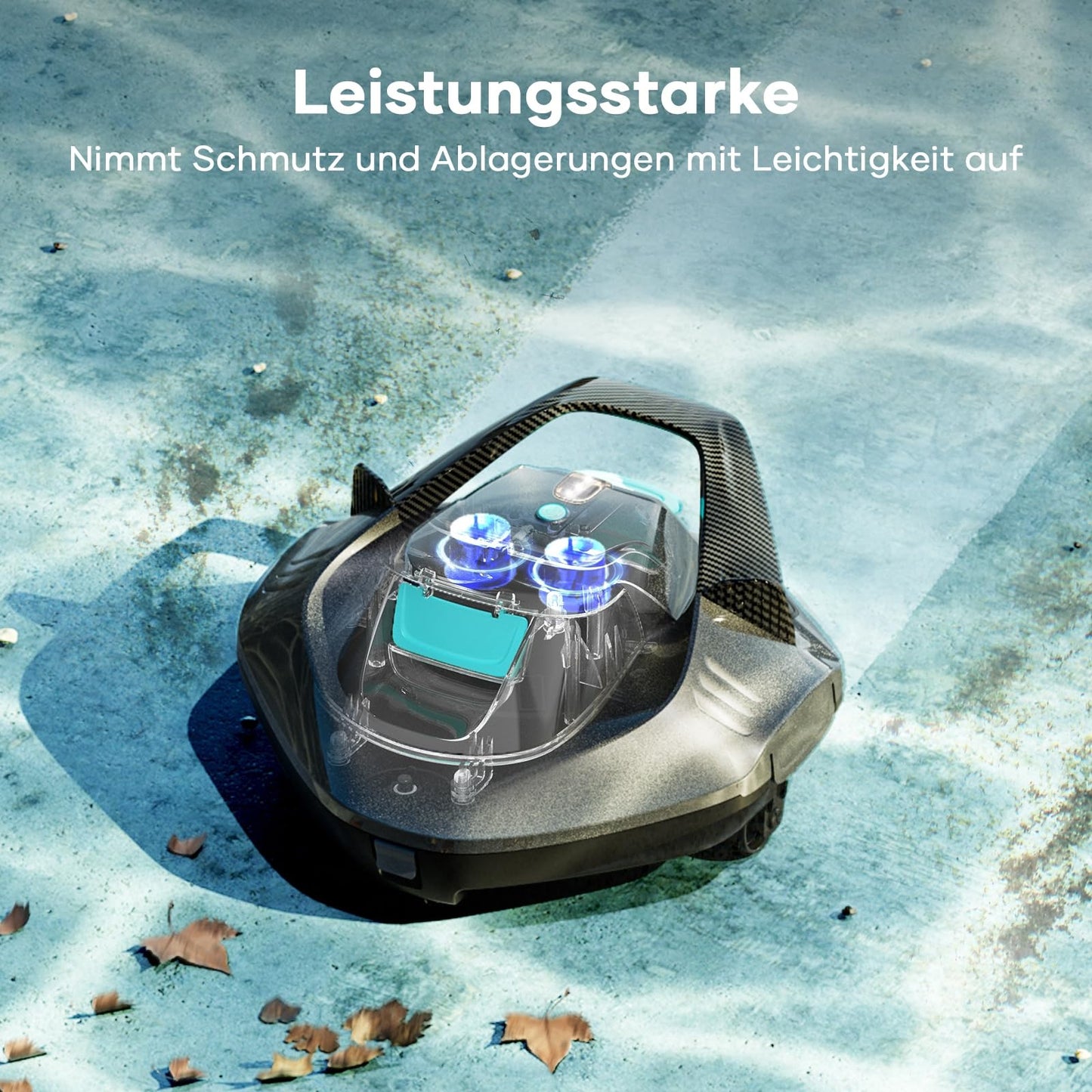 AIPER Poolroboter – Kabellos, 90 Min Akku, Automatisches Parken, Dual-Motor, LED-Anzeige, Für Flachbodenpools bis 80 m²