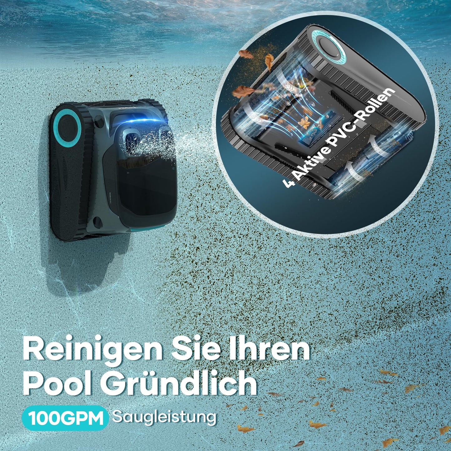 AIPER Scuba S1 Pro – Poolroboter für Boden, Wand & Wasserlinie, Intelligente Navigation, 180 Min Akku, Für Pools bis 200 m²