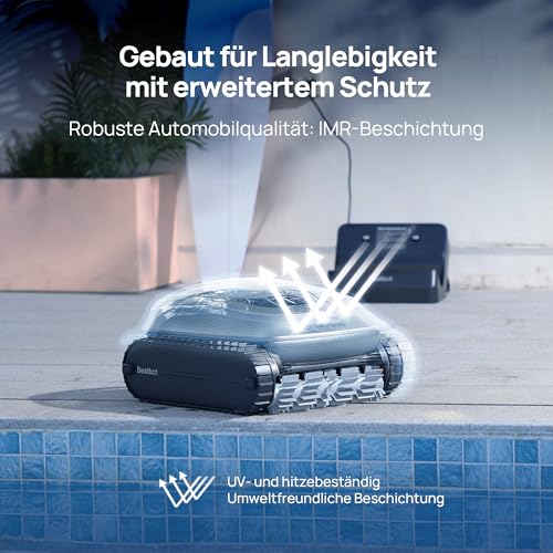 Beatbot AquaSense 2 – Poolroboter mit Akku, Parkfunktion, Boden & Wand, Doppelte Wasserlinienreinigung, Für Pools bis 300 m²