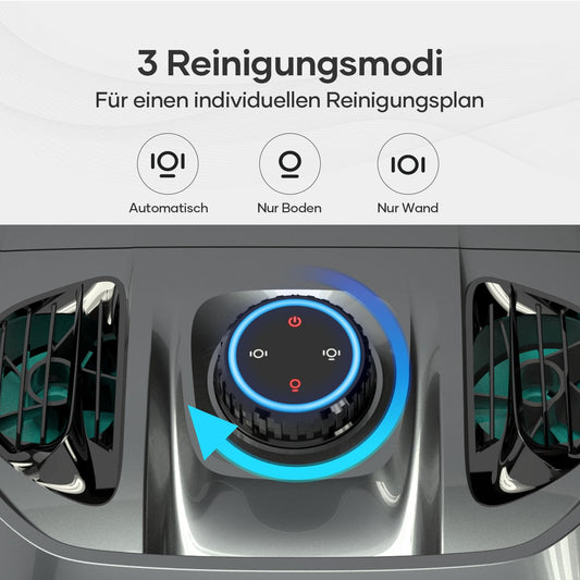 AIPER ZT6002 – Kabelloser Poolroboter, Quad-Motor, 3 Modi, WavePath Navigation, Wandklettern, Für Boden- & Wandreinigung bis 150 m²