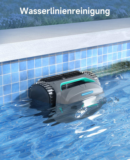 WYBOT C2 – Poolroboter mit Akku, Boden & Wand, Für Einbaupools bis 150 m², 3 Motoren, Doppelfilter, 181 Min Laufzeit, App-Steuerung