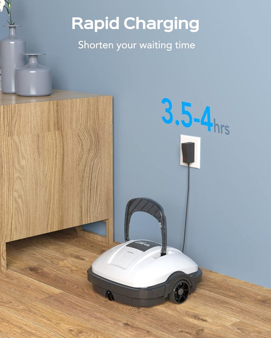 WYBOT – Kabelloser Poolroboter, Dual-Motor, 100 Min Laufzeit, Auto-Parken, Für Flachboden & Aufstellpools bis 80 m²