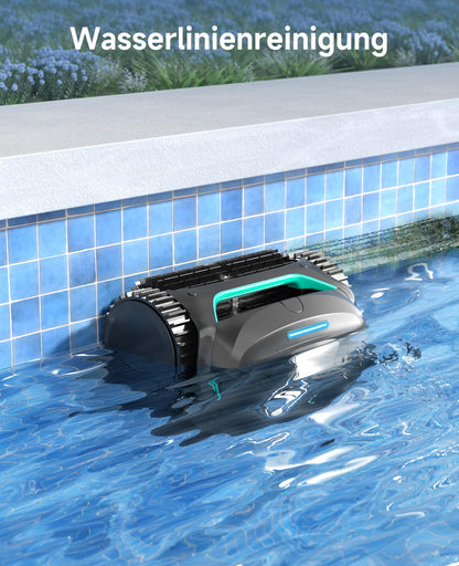 WYBOT C2 – Poolroboter mit Akku, 3 Motoren, 180 Min Laufzeit, Doppelfilter, App, Reinigt Boden, Wand & Wasserlinie bis 150 m²
