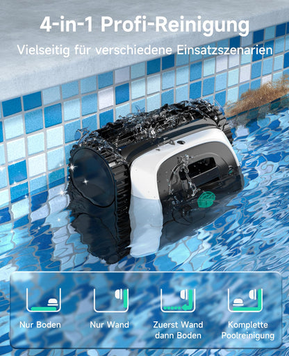 WYBOT C1 – Kabelloser Poolroboter, 150 Min Laufzeit, Intelligente Routenplanung, Reinigt Boden, Wand & Wasserlinie bis 150 m²