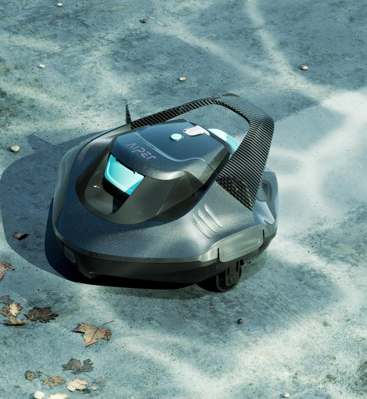 AIPER Poolroboter – Kabellos, 90 Min Akku, LED-Anzeige, Automatisches Parken, Für Ober- & Unterirdische Flachpools bis 80 m²