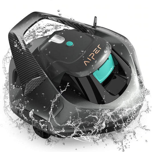 AIPER Poolroboter – Kabellos, 90 Min Akku, LED-Anzeige, Automatisches Parken, Für Ober- & Unterirdische Flachpools bis 80 m²