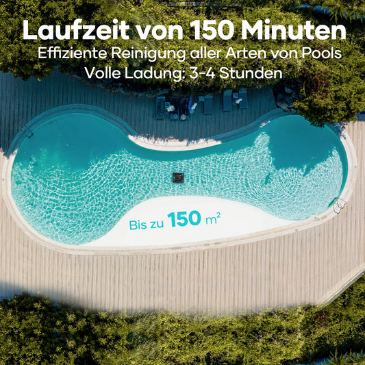 AIPER Scuba S1 – Kabelloser Poolroboter, Wandklettern, 150 Min Laufzeit, Intelligente Navigation, Für Pools bis 150 m²